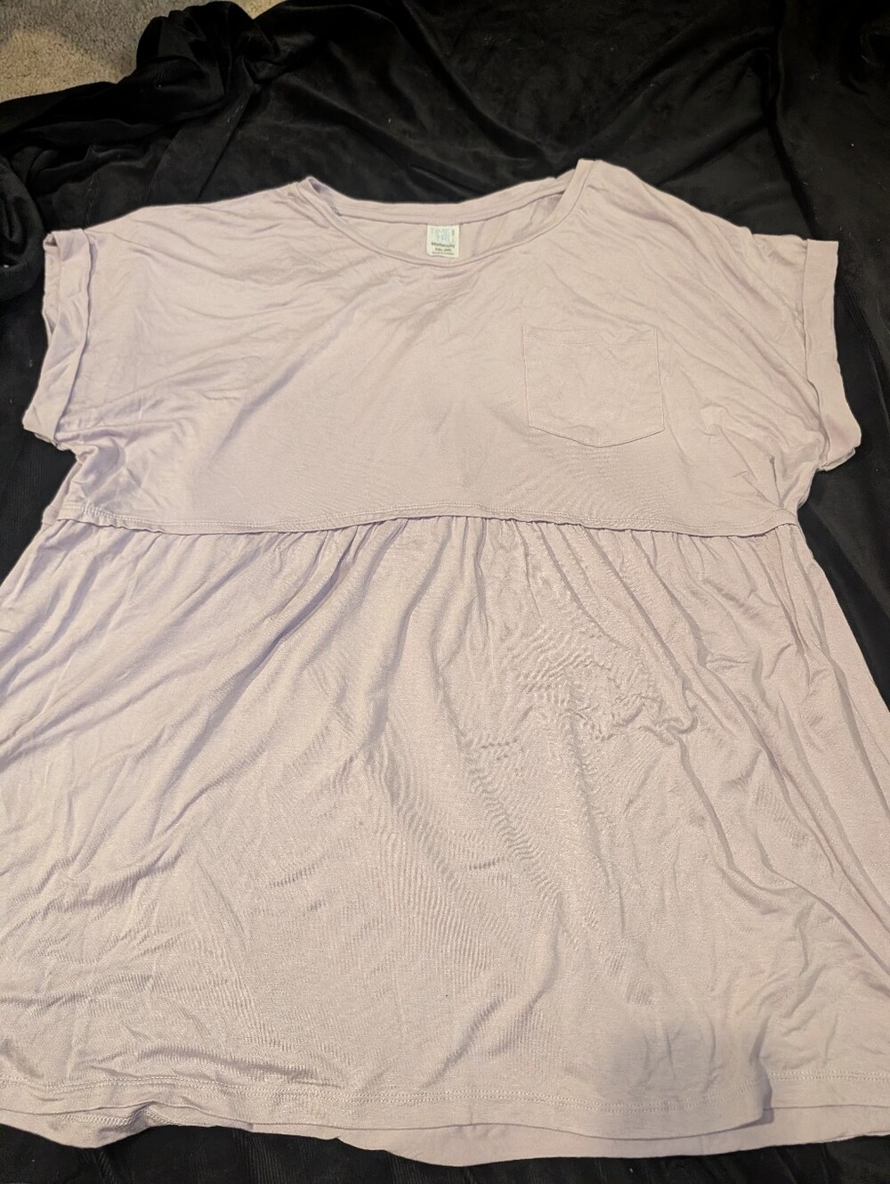 Time and Tru Lavender Maternity Short Sleeve Pocket Tee